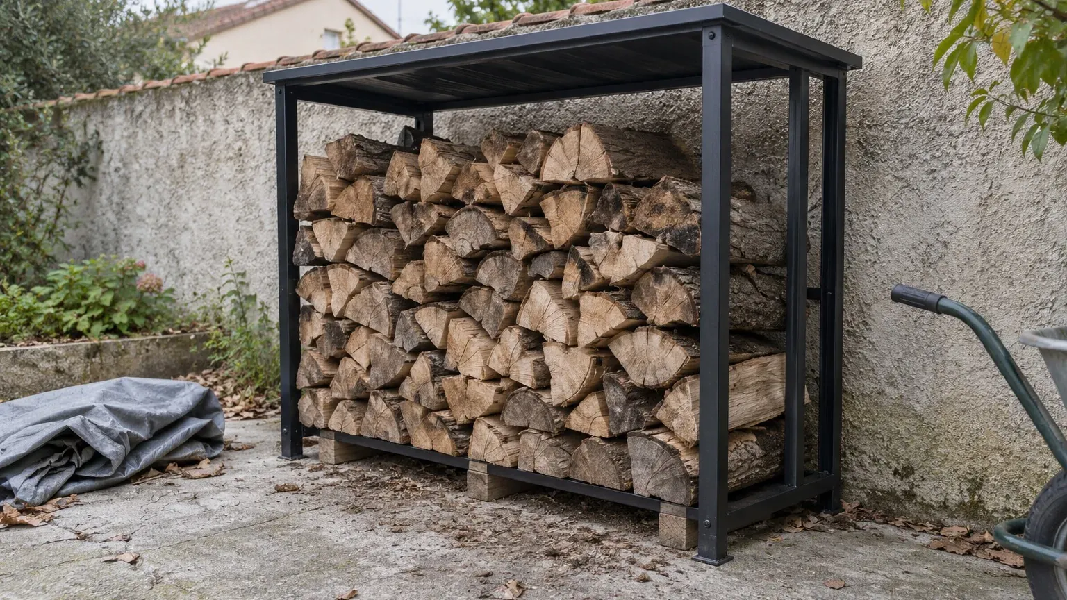 89,99 € pour l'abri à bûches Parkside de 1,56 m³ : du bois au sec avant l'hiver, sans scier une planche