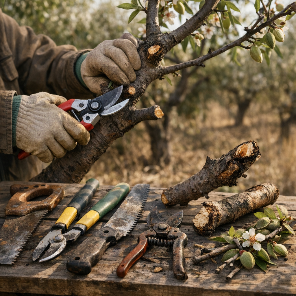 Les bons gestes de coupe, les outils et les erreurs qui abîment l’amandier