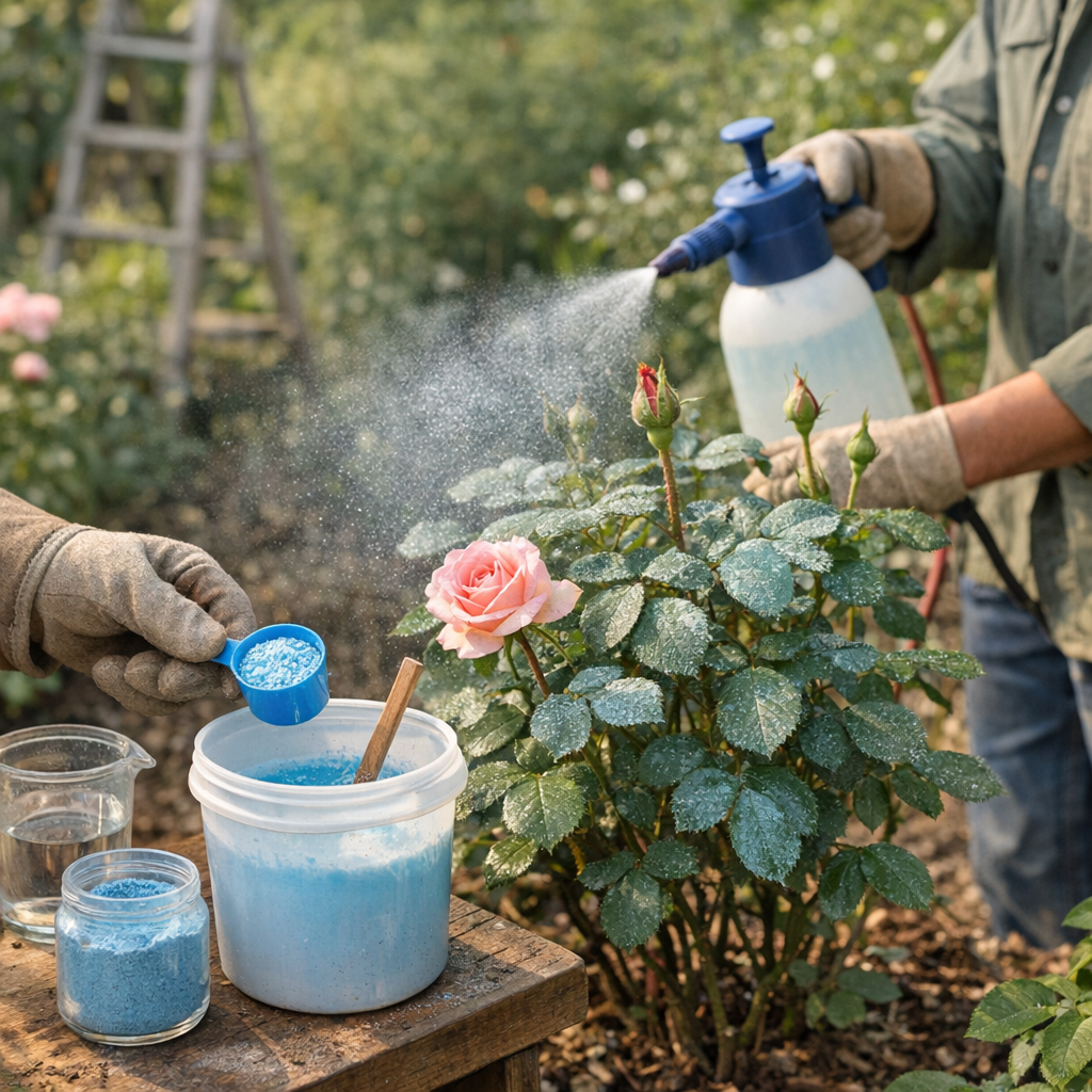 Comment pulvériser la bouillie bordelaise sur un rosier : dosage, préparation et application pas à pas