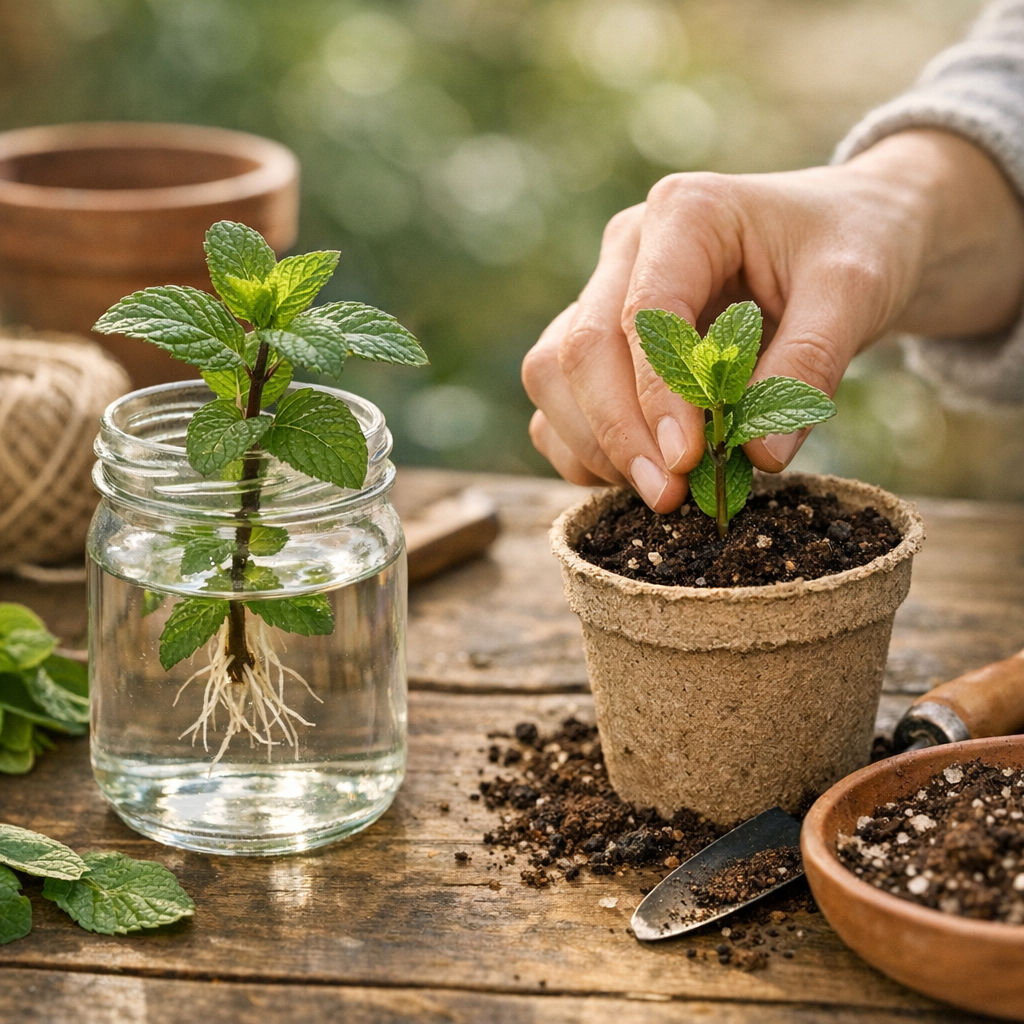 Réaliser une bouture de menthe dans l’eau ou en substrat : deux méthodes, un même principe