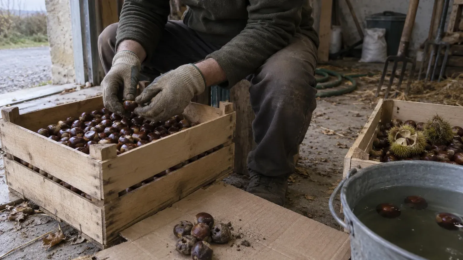 Châtaignes ramassées le même jour mi-octobre : pourquoi les unes tiennent jusqu'à Noël et les autres moisissent dès fin novembre
