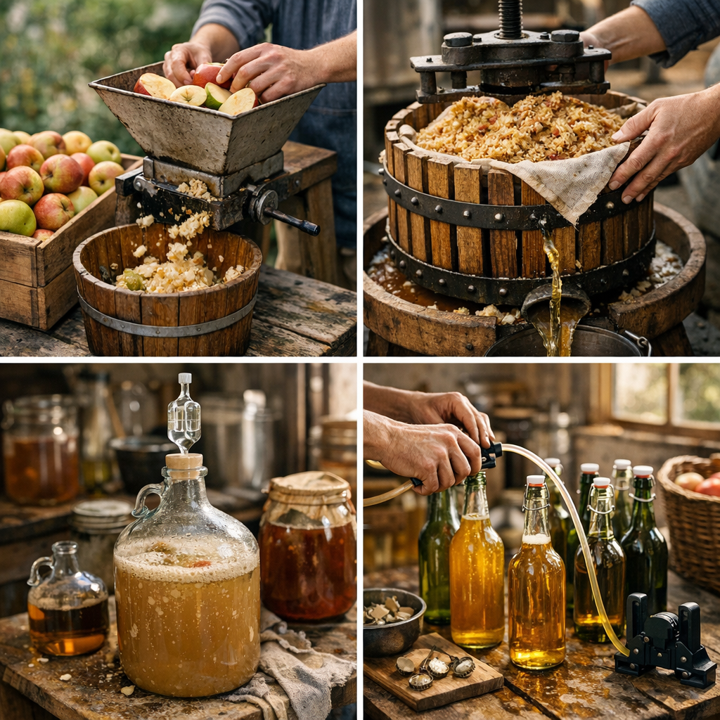 Les étapes de fabrication du cidre maison, de la pomme à la bouteille