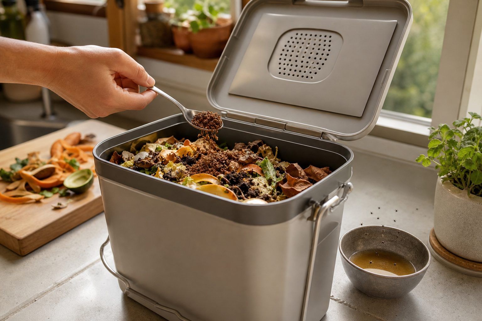 Prévenir le retour des mouches et adapter les gestes au compost de cuisine