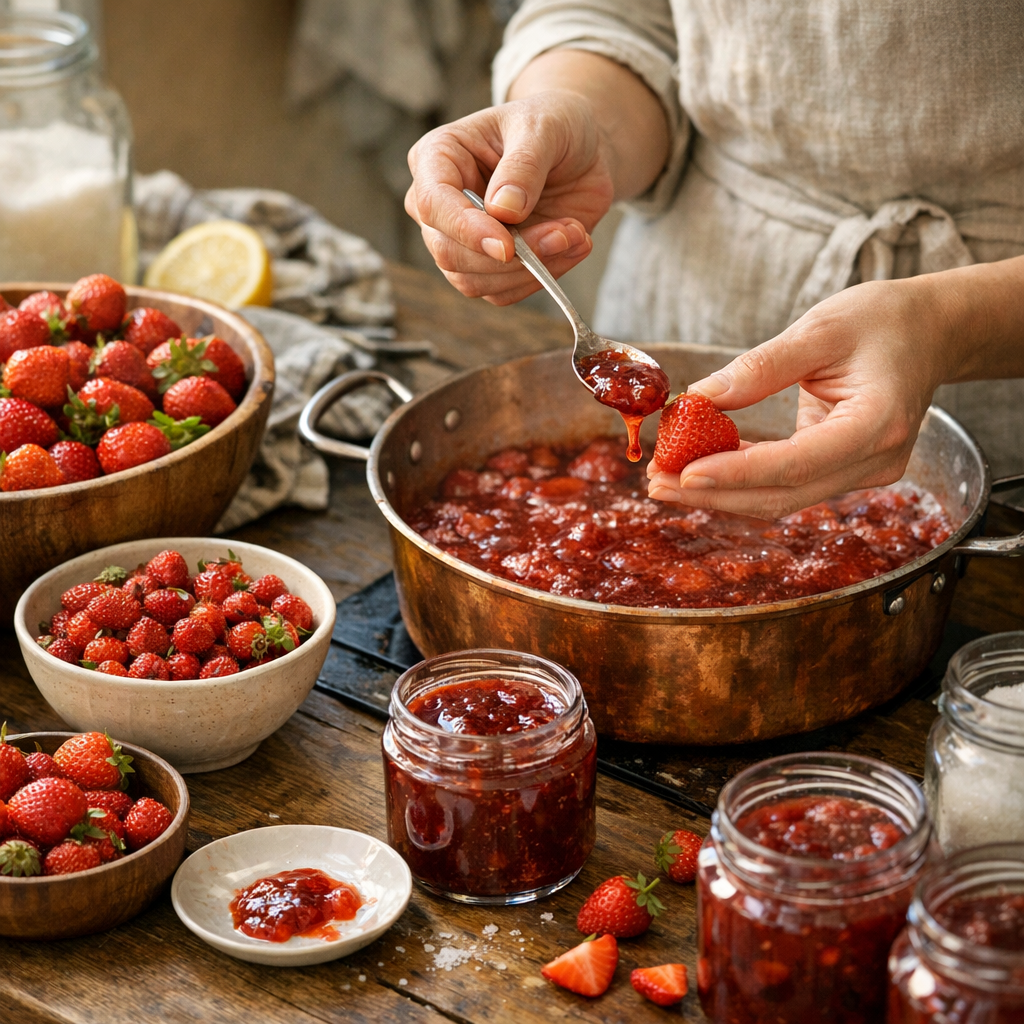 Le vrai secret d'une bonne confiture de fraise : variété, maturité et test de prise