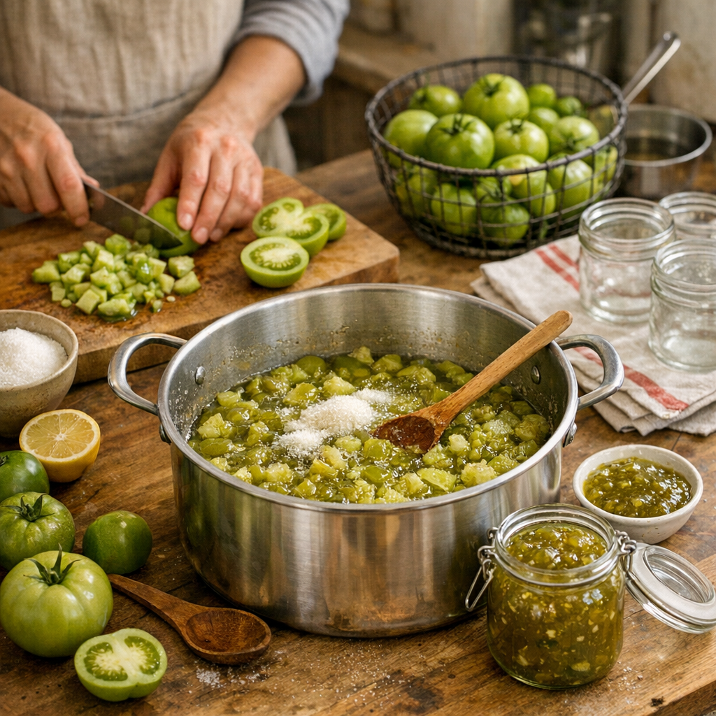 La recette pas à pas : faire une confiture de tomates vertes sans gestes inutiles
