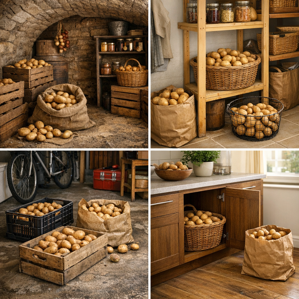Où et dans quoi stocker ses pommes de terre : cave, cellier, garage ou appartement
