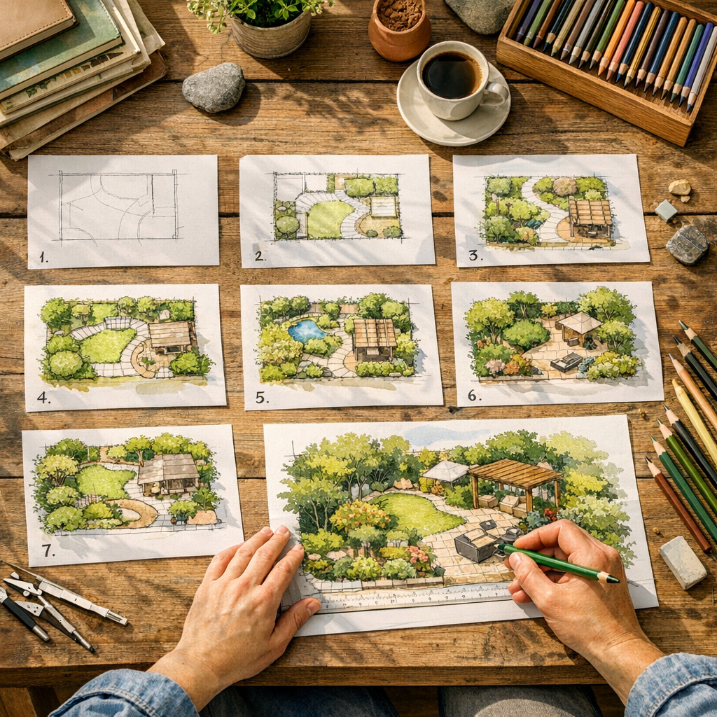 Dessiner un jardin en 8 étapes simples