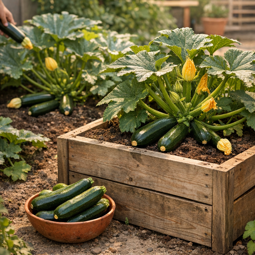 Combien de temps produit un plant, combien de courgettes donne-t-il, et que change la culture en bac ?
