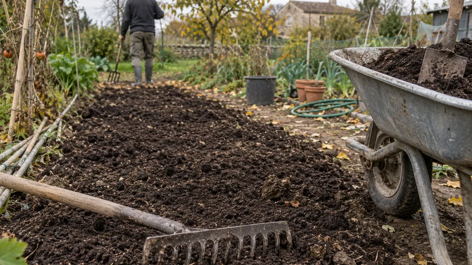 Étaler son compost dès l'automne : ce qui change pour votre sol et votre calendrier du printemps, avant l'hiver