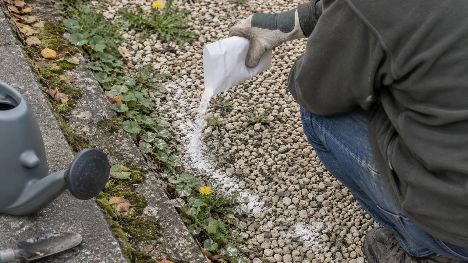 « Fini le vinaigre » : un professionnel conseille de répandre du bicarbonate sur les graviers avant les pluies d'octobre