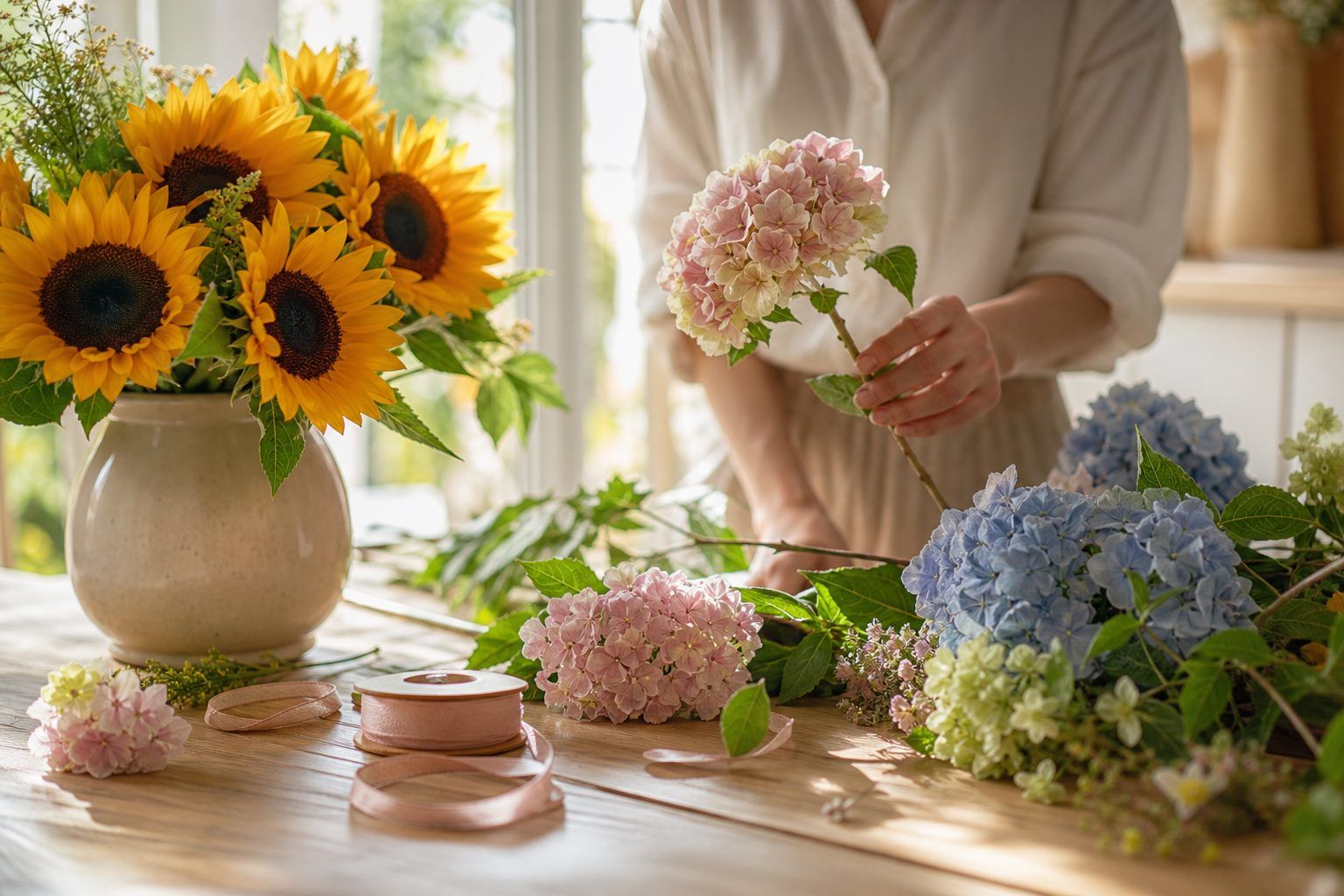 Du soleil des tournesols à la douceur des hortensias : choisir une fleur pour offrir