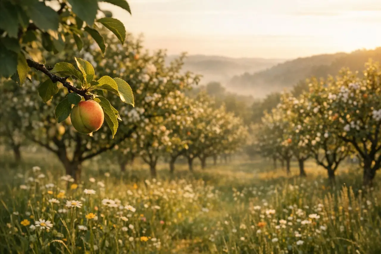 Verger en Périgord au printemps