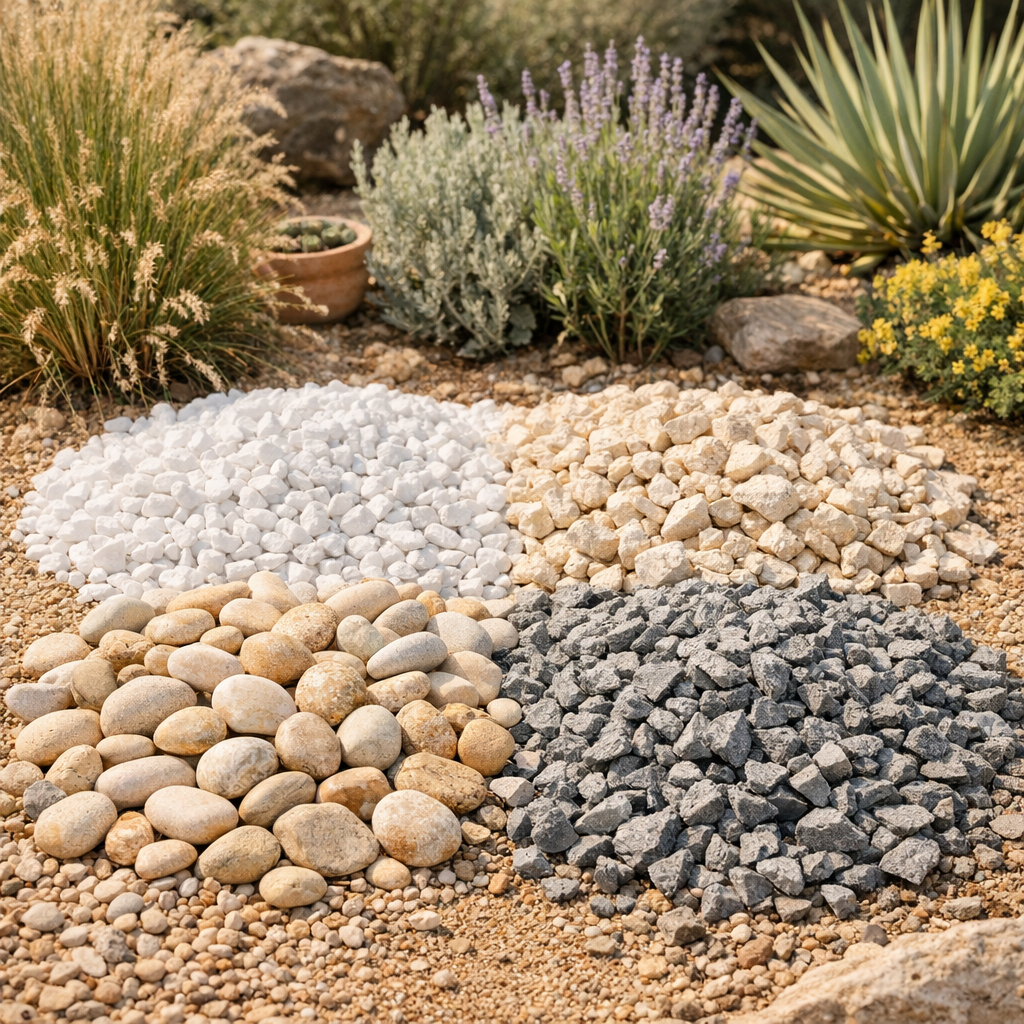 Quel gravier pour un jardin sec : blanc, calcaire, roulé ou concassé ? Le bon choix selon l’usage