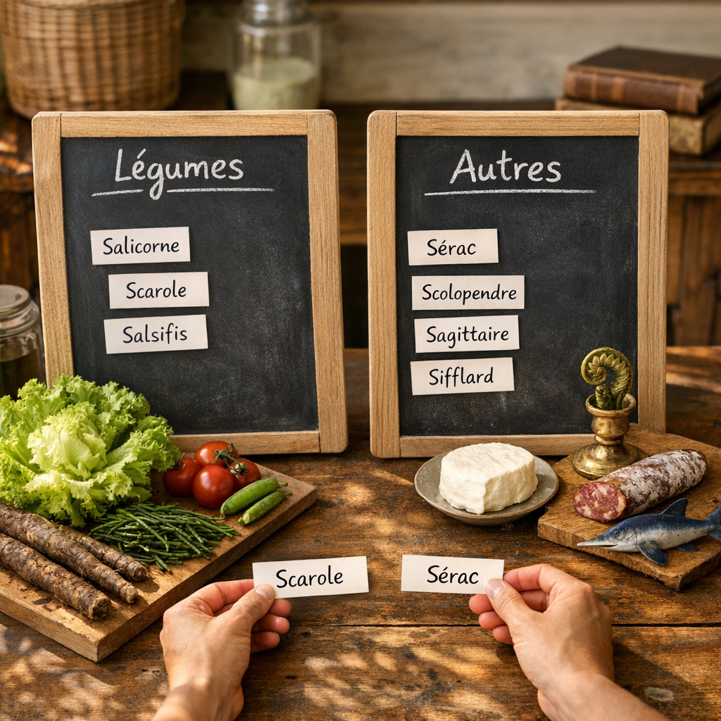 Parmi les mots en S proposés en ligne, lesquels sont vraiment des légumes, et lesquels relèvent d’autres catégories ?