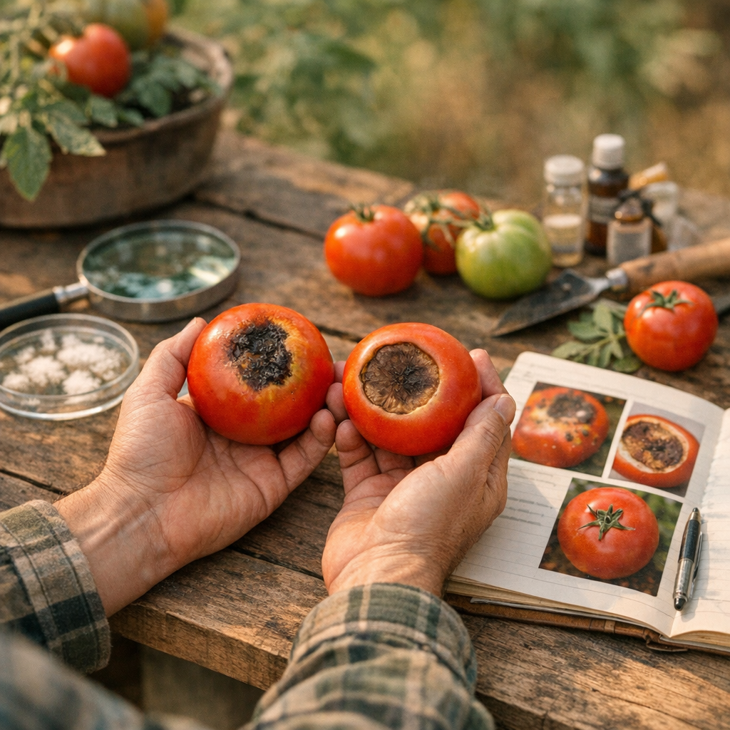 Quand une photo montre une lésion sur fruit, comment savoir si c’est une maladie infectieuse ou un désordre physiologiqu
