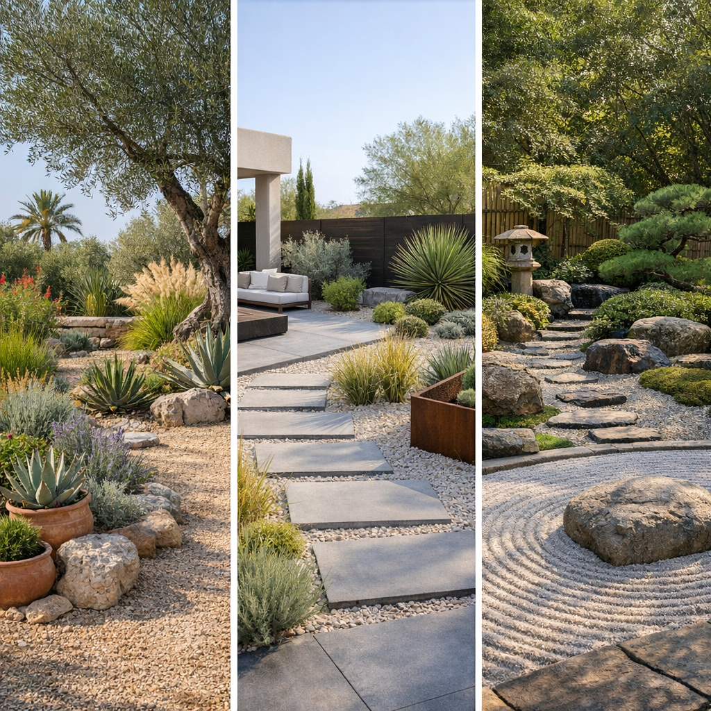 3 modèles de jardin sec prêts à adapter : méditerranéen, contemporain et esprit zen