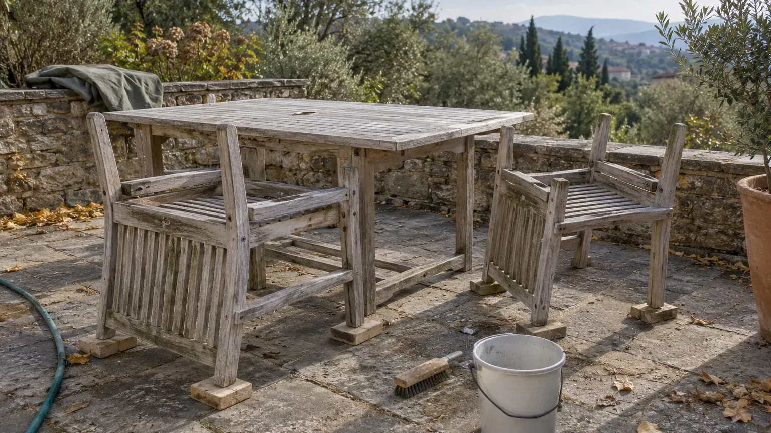 « Ne le rentrez pas tout de suite » : le conseil d'un menuisier pour sauver votre salon de jardin en teck à la fin de l'été