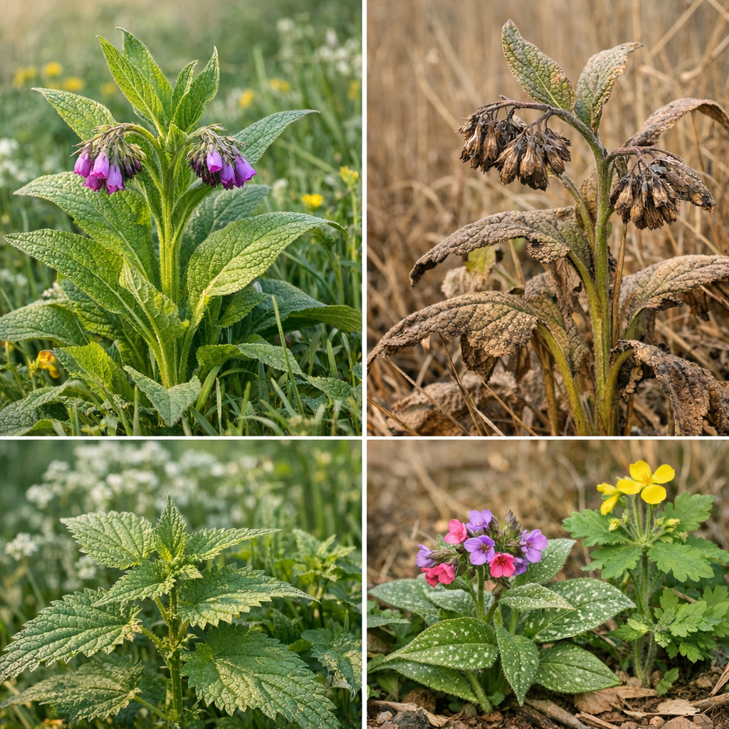 Comment reconnaître la consoude sans se tromper : critères visuels par saison et plantes à ne pas confondre