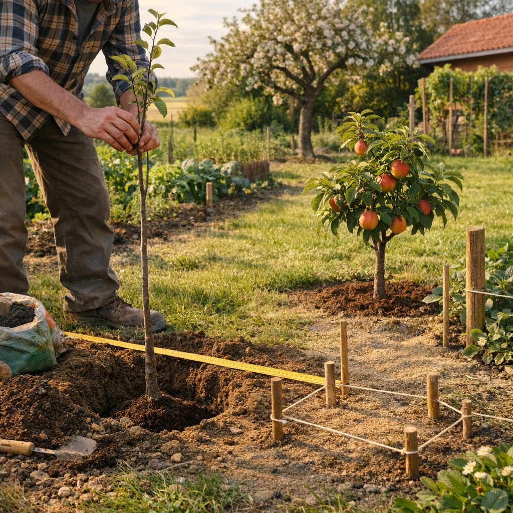 Où planter un arbre fruitier : exposition, sol, voisinage et distances minimales selon porte-greffe et forme