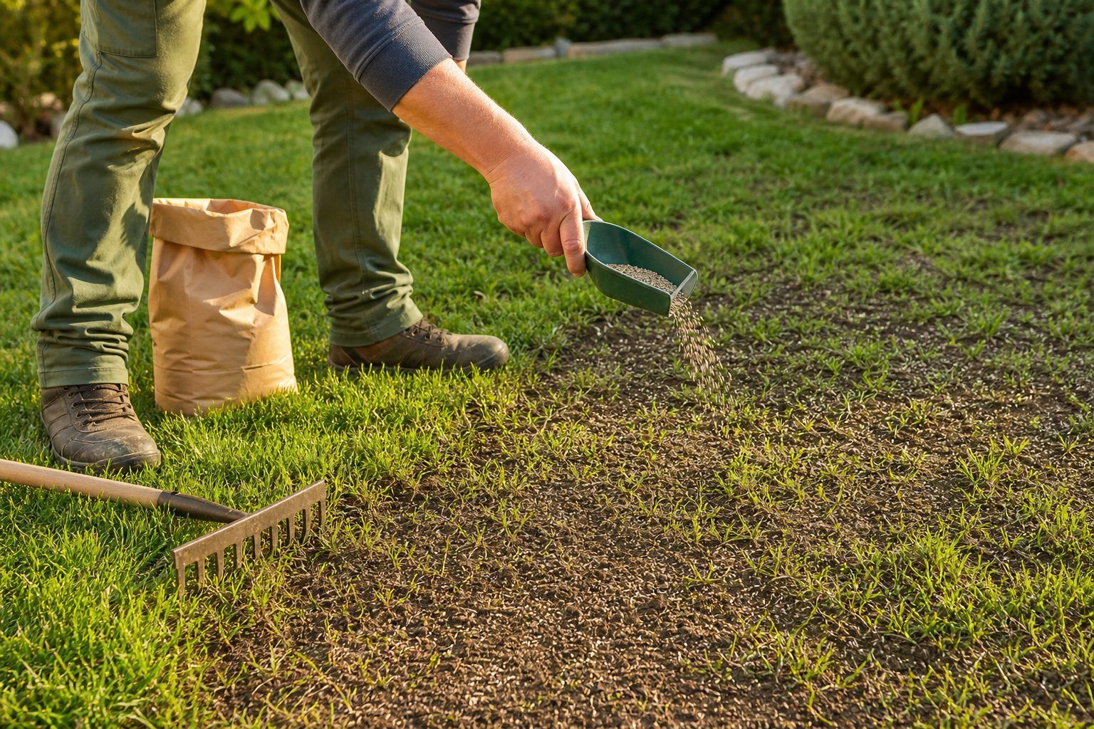 Regarnir une pelouse clairsemée et semer sur de l’herbe : ce qui fonctionne réellement