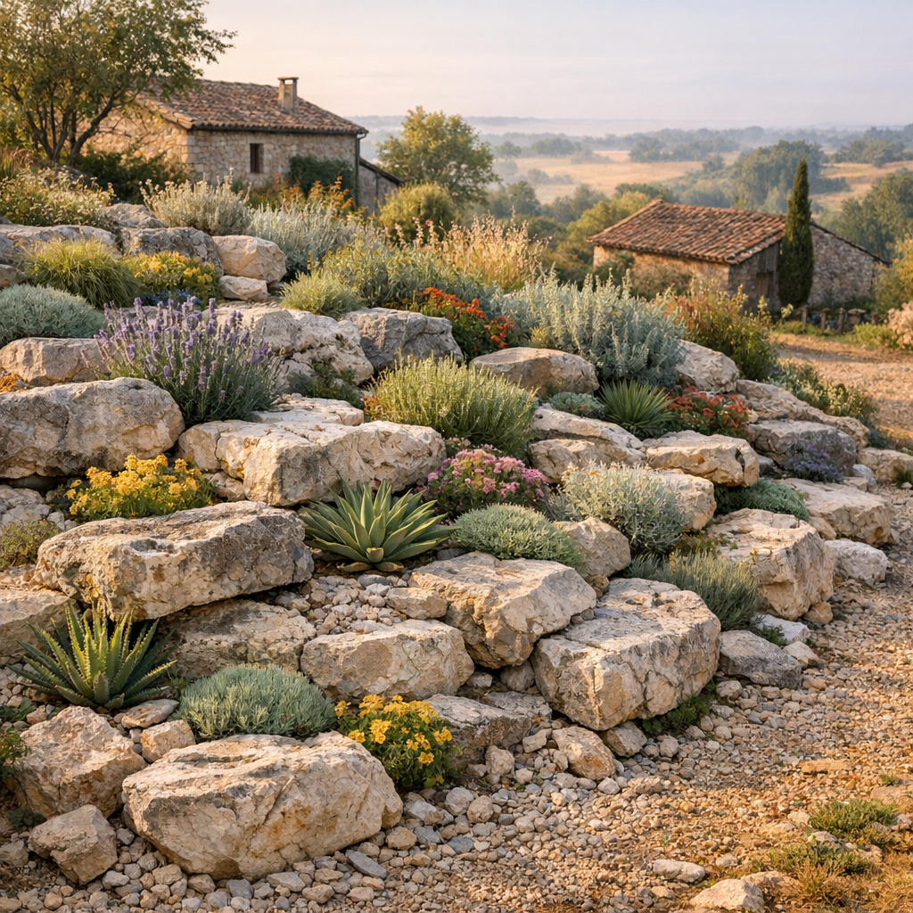 Rocaille avec grosses pierres : réussir un massif naturel durable