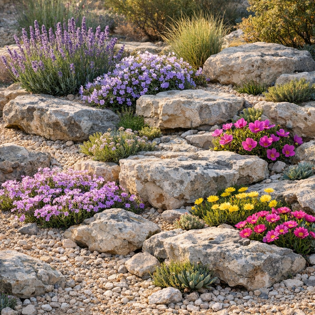 Rocaille sans entretien : idées fiables pour un jardin sec durable