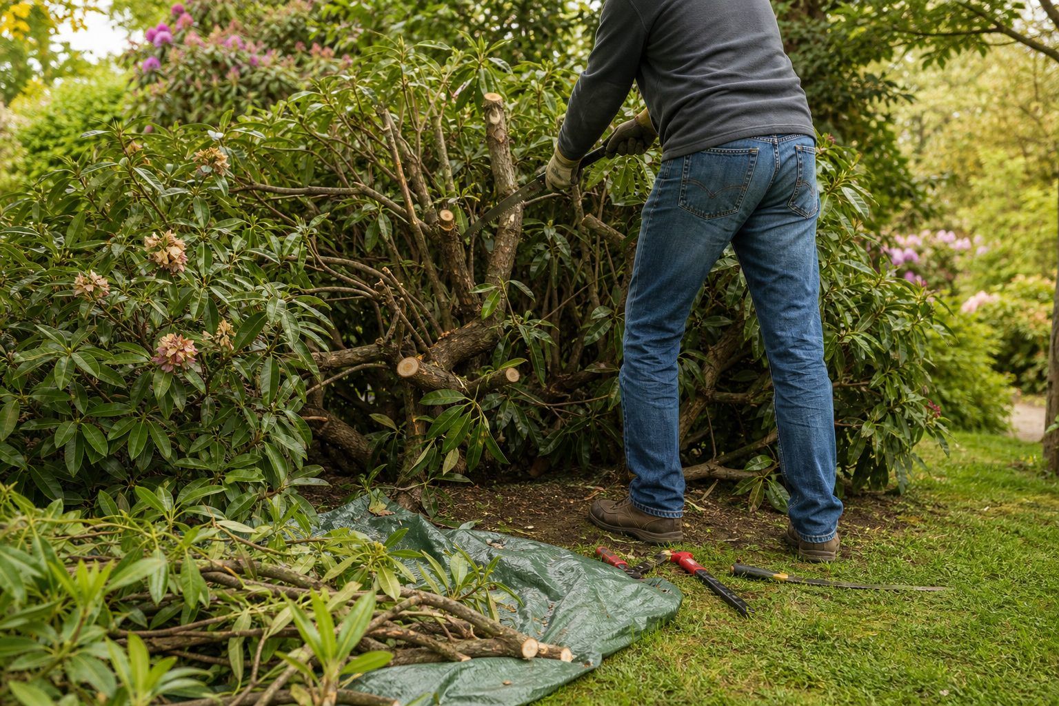 Quand et comment rabattre un vieux rhododendron devenu trop grand ?